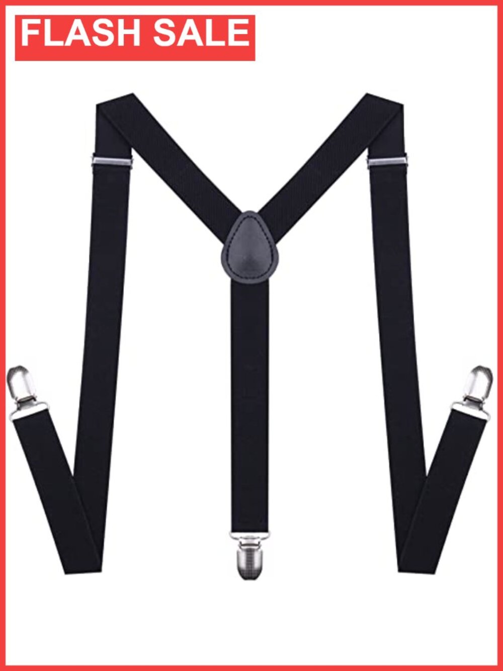 Adjustable Y-Back Suspenders Elastic 47in Strong Metal Clips